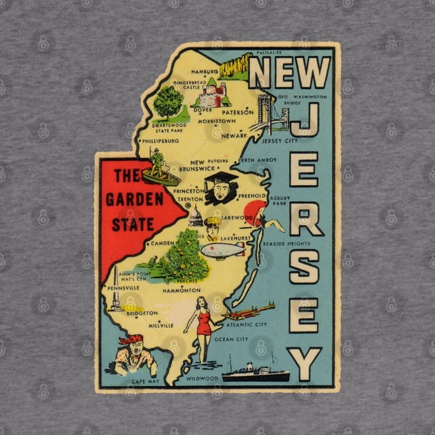 Vintage New Jersey Map by fearcity